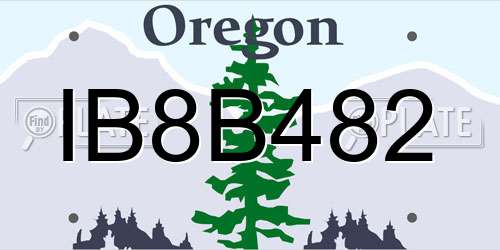 IB8B482 Oregon License Plate