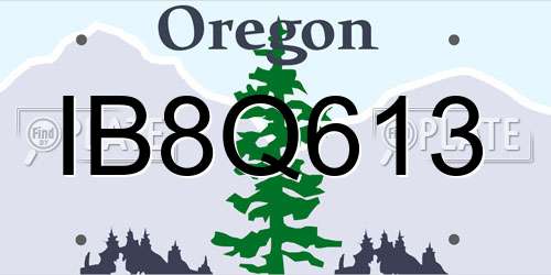 IB8Q613 Oregon License Plate