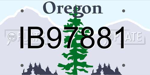 IB97881 Oregon License Plate
