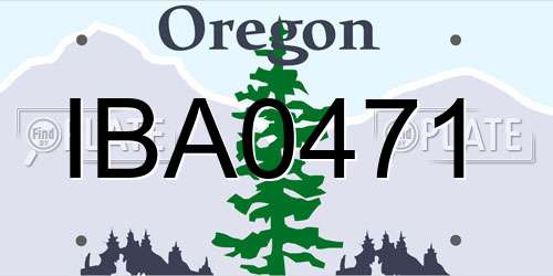 IBA0471 Oregon License Plate