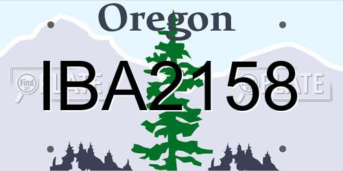 IBA2158 Oregon License Plate