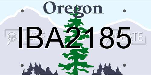 IBA2185 Oregon License Plate