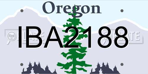 IBA2188 Oregon License Plate
