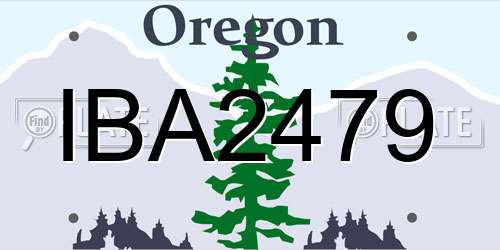 IBA2479 Oregon License Plate