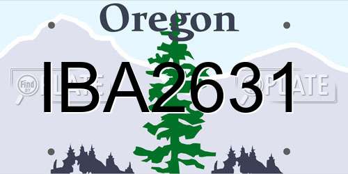 IBA2631 Oregon License Plate