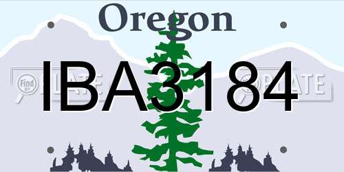 IBA3184 Oregon License Plate