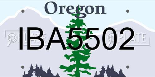 IBA5502 Oregon License Plate