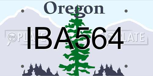 IBA564 Oregon License Plate