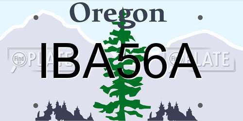 IBA56A Oregon License Plate