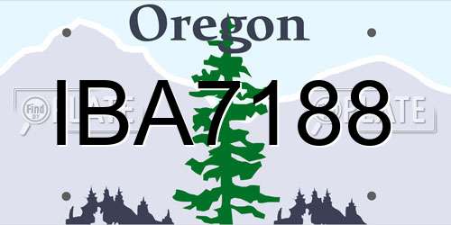 IBA7188 Oregon License Plate