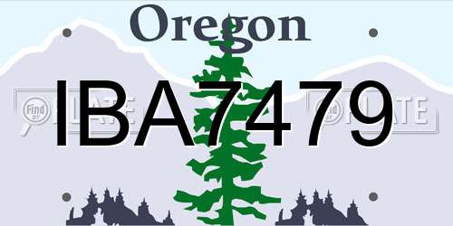 IBA7479 Oregon License Plate