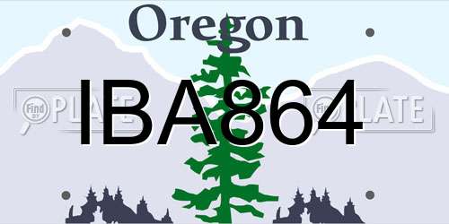 IBA864 Oregon License Plate