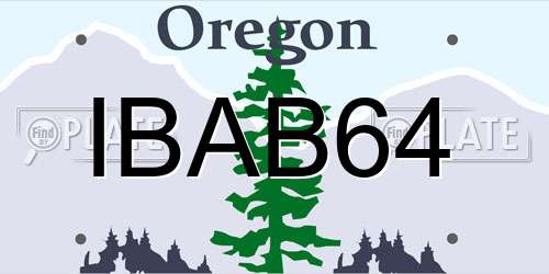 IBAB64 Oregon License Plate
