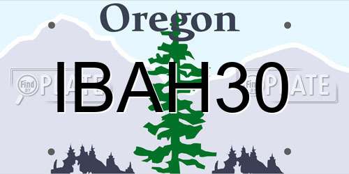 IBAH30 Oregon License Plate