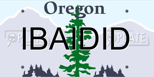 IBAIDID Oregon License Plate