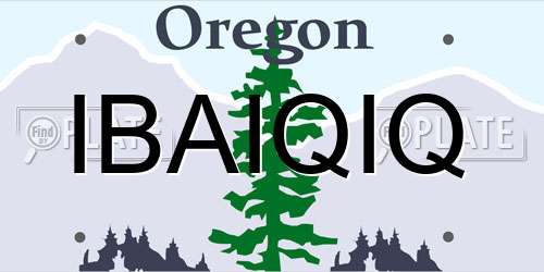 IBAIQIQ Oregon License Plate