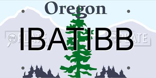 IBATIBB Oregon License Plate