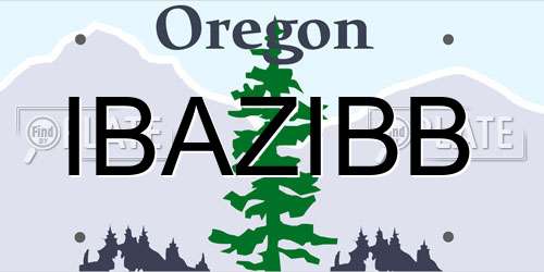 IBAZIBB Oregon License Plate