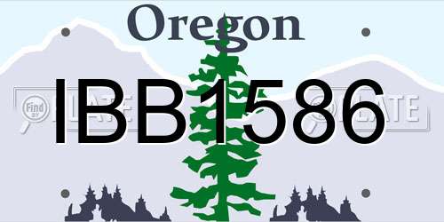IBB1586 Oregon License Plate
