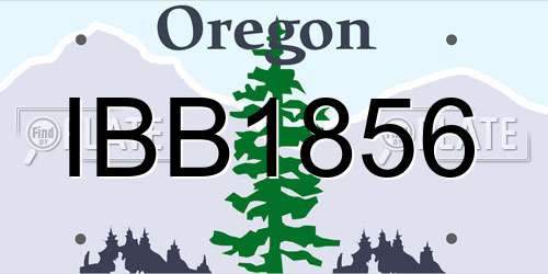 IBB1856 Oregon License Plate