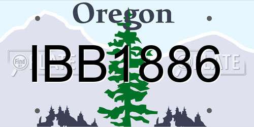 IBB1886 Oregon License Plate