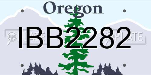 IBB2282 Oregon License Plate