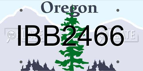 IBB2466 Oregon License Plate