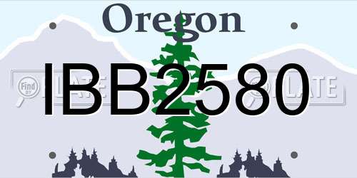 IBB2580 Oregon License Plate