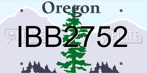 IBB2752 Oregon License Plate