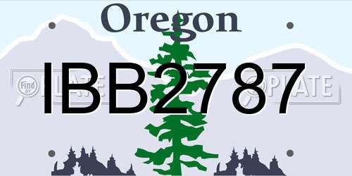 IBB2787 Oregon License Plate