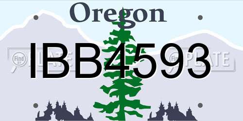 IBB4593 Oregon License Plate