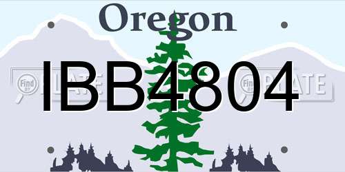 IBB4804 Oregon License Plate
