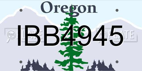 IBB4945 Oregon License Plate