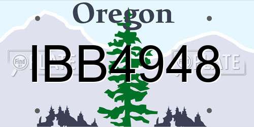 IBB4948 Oregon License Plate