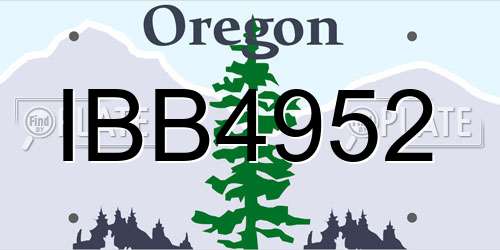 IBB4952 Oregon License Plate