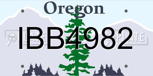 IBB4982 Oregon License Plate
