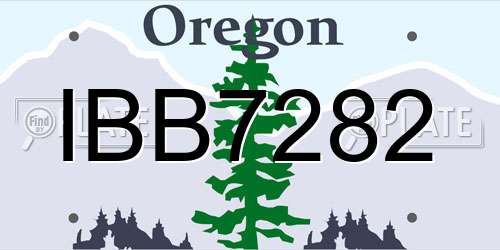 IBB7282 Oregon License Plate