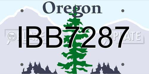 IBB7287 Oregon License Plate