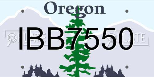 IBB7550 Oregon License Plate