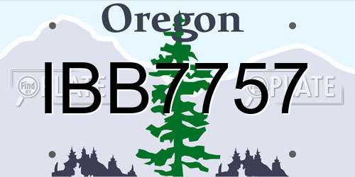 IBB7757 Oregon License Plate