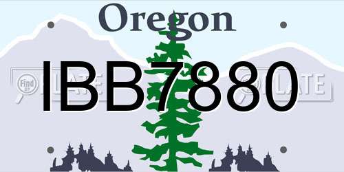 IBB7880 Oregon License Plate