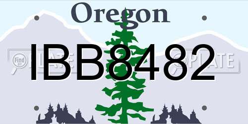 IBB8482 Oregon License Plate