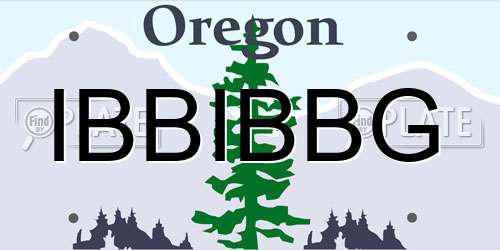 IBBIBBG Oregon License Plate