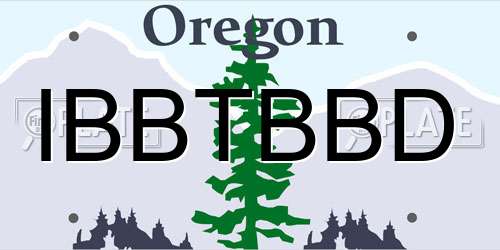 IBBTBBD Oregon License Plate
