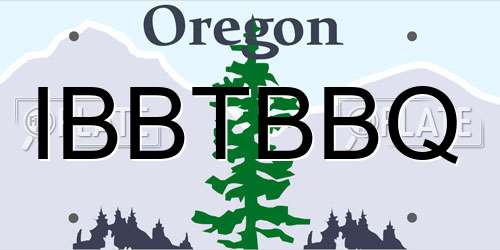 IBBTBBQ Oregon License Plate