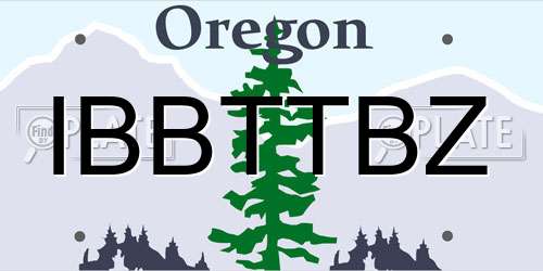 IBBTTBZ Oregon License Plate