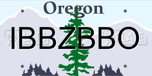 IBBZBBO Oregon License Plate