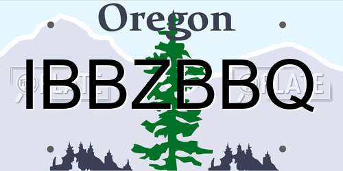 IBBZBBQ Oregon License Plate