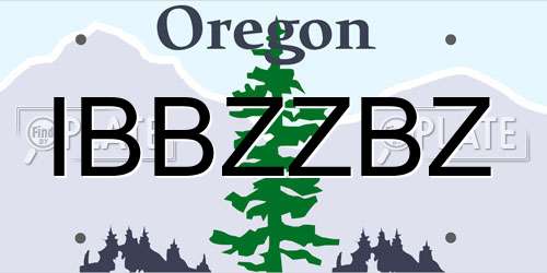 IBBZZBZ Oregon License Plate