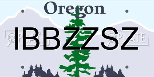 IBBZZSZ Oregon License Plate